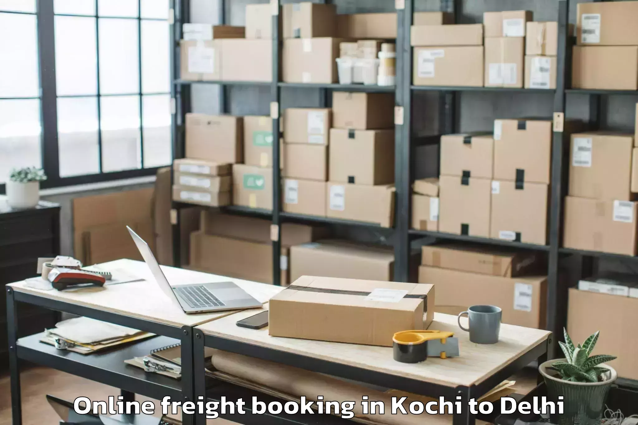 Book Kochi to V3s East Centre Mall Online Freight Booking Online